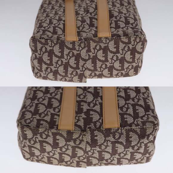 DIOR Trotter Canvas Hand Bag Brown Gold - Picture 10 of 12